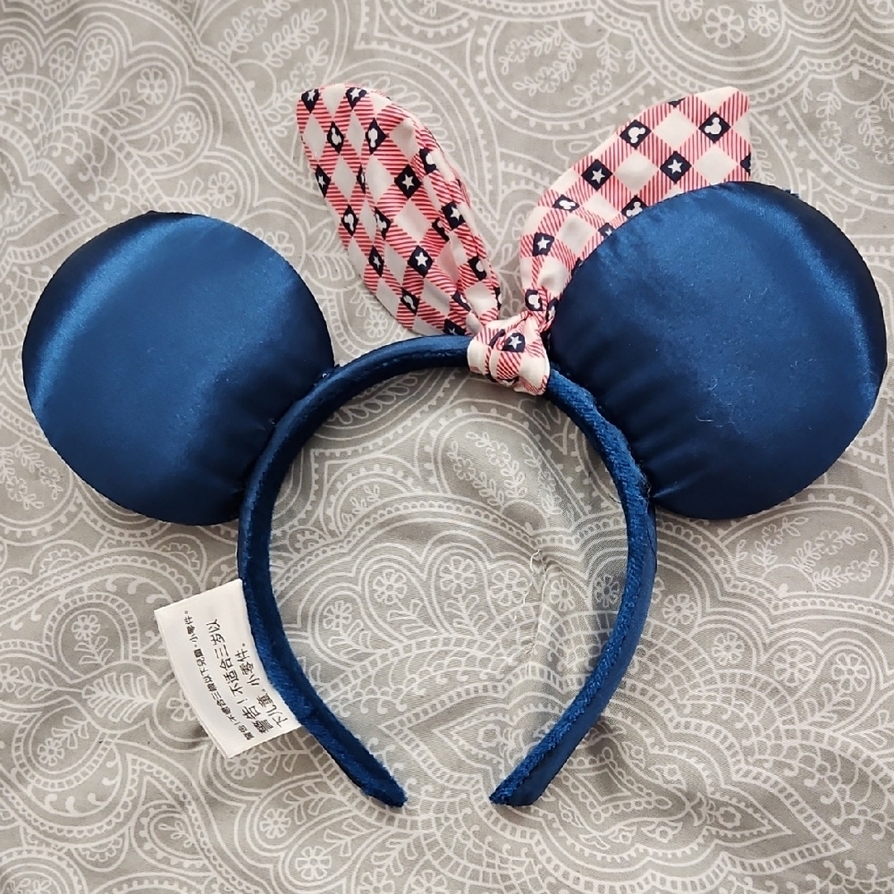 Disney Mickey Ears Blue and Red Headband with Embroidered Text - Picture 2 of 3